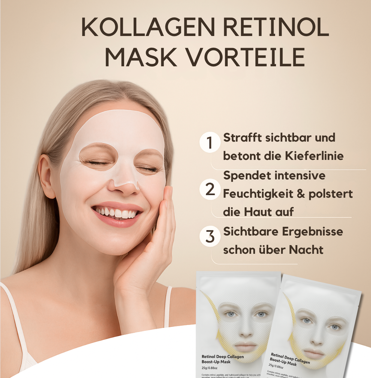 Retinol & Kollagen Deep Mask (4x Stück)